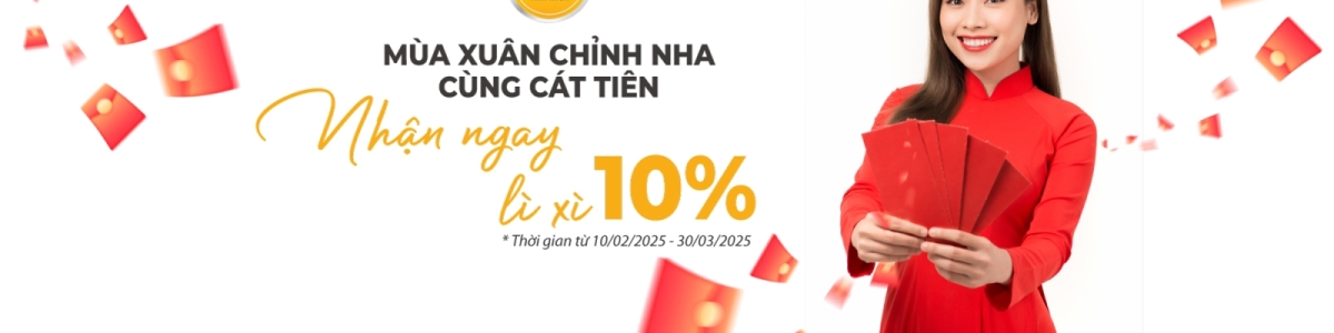 Nha khoa Cát Tiên gửi đến bạn phong bao đỏ LÌ XÌ ƯU ĐÃI 10% cho điều trị chỉnh nha