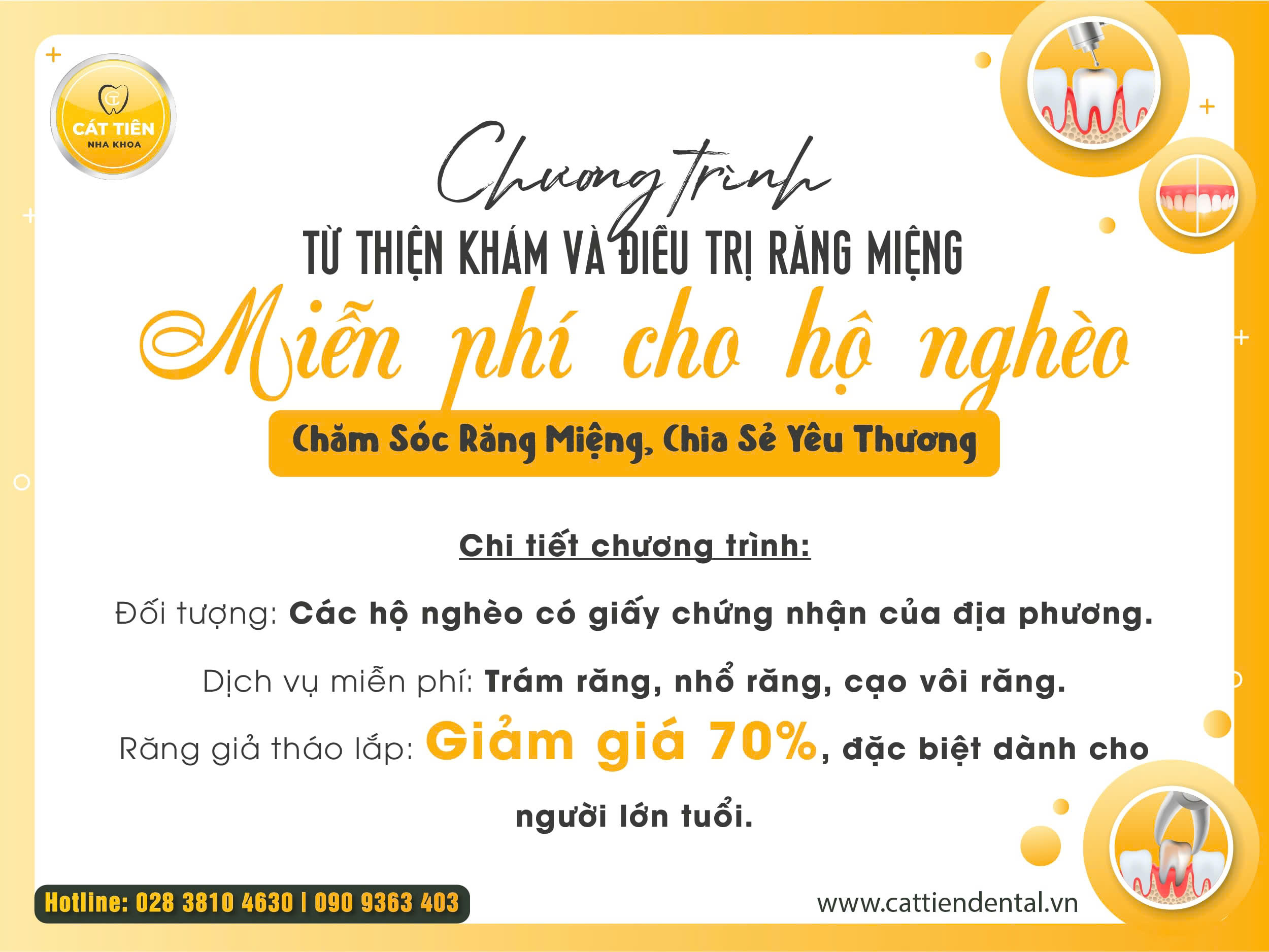 Chương trình từ thiện cho hộ nghè tại Nha Khoa Cát Tiên