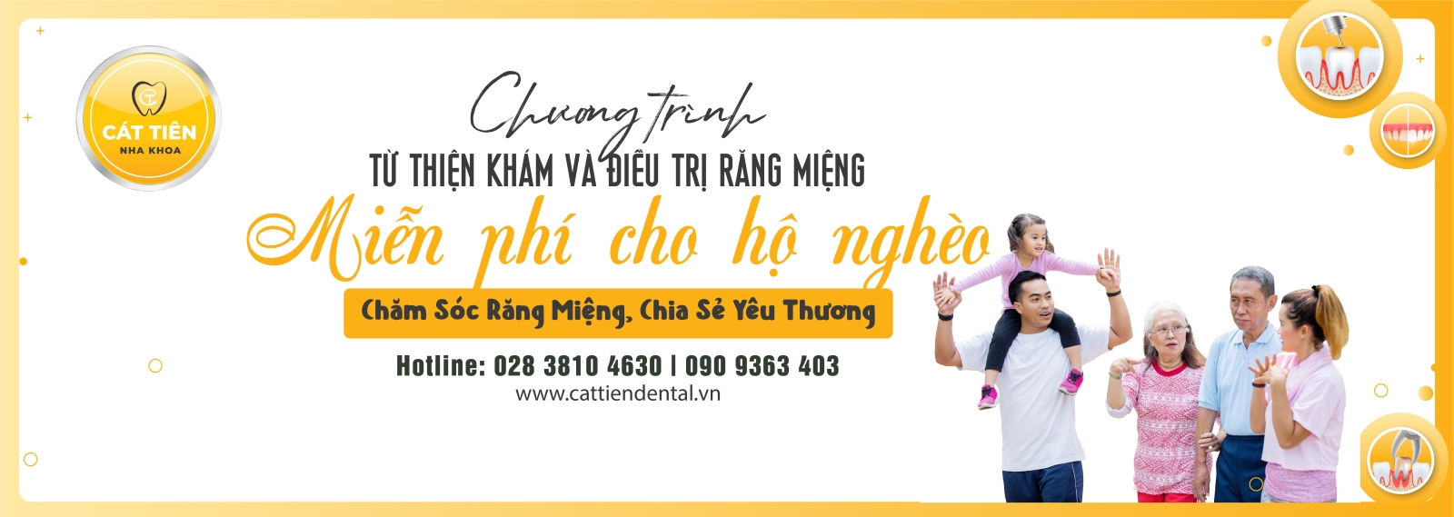 CHƯƠNG TRÌNH TỪ THIỆN KHÁM VÀ ĐIỀU TRỊ RĂNG MIỆNG MIỄN PHÍ CHO HỘ NGHÈO